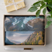 Papier Mousseline Rivière et Montagnes Photo Pittoresque (Cadeau)