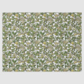 Papier Mousseline Riz feuille pastel vert Art nouveau Morris (Recto)