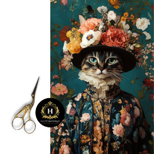 Papier Mousseline Robe de chat tabby florale victorienne découpage