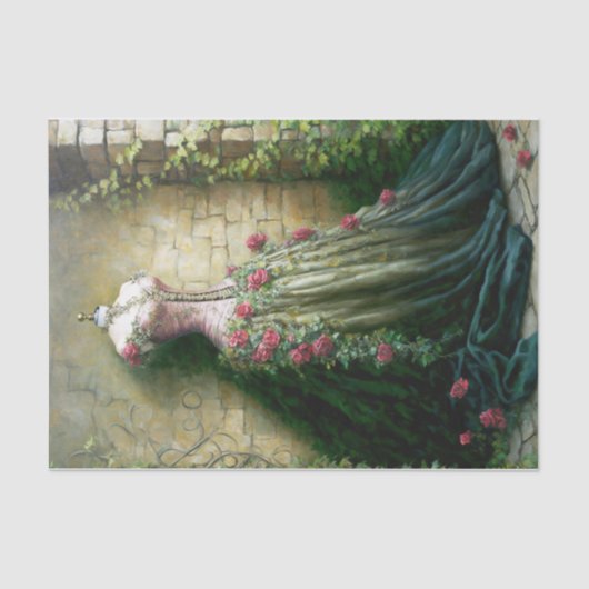 Papier Mousseline Robe de jardin rose (Recto)