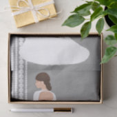 Papier Mousseline Robe de Mariée Blanche Moderne & Perles de Mariage (Cadeau)