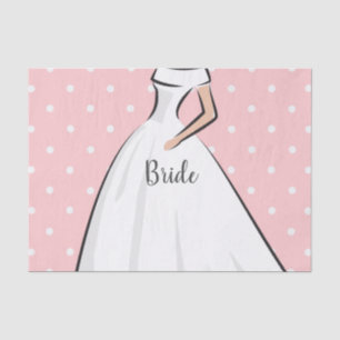 Papier Mousseline Robe de mariée blanche pour Baby Shower Rose à poi