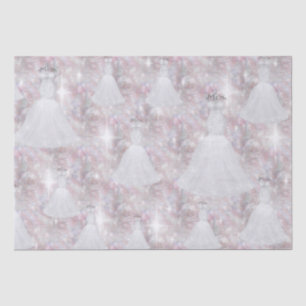 Papier Mousseline Robe de Mariée Lumières Pailletées Pastel pour Ent