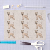 Papier Mousseline Robe molle Roue Terrier mignon Chien Motif Beige (Artisanat)