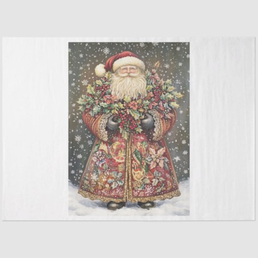Papier Mousseline Robe Père Noël décorée (Recto)