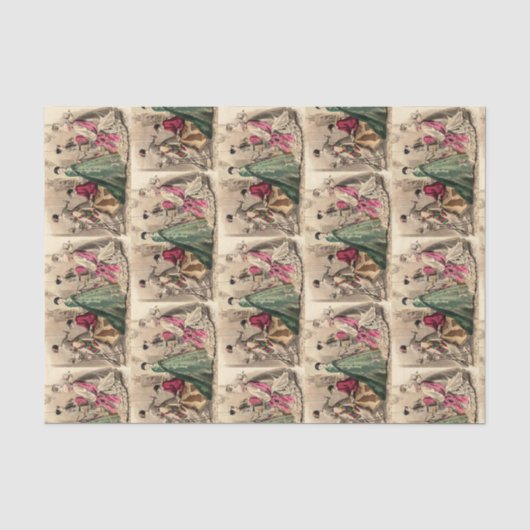 Papier Mousseline Robe Victorienne Avec Bow Rose (Recto)