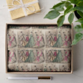 Papier Mousseline Robe Victorienne Avec Bow Rose (Cadeau)