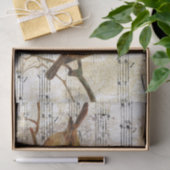 Papier Mousseline Robin Bird Sheet Music Gold Silver Notes Découpage (Cadeau)