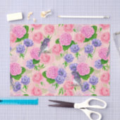 Papier Mousseline Robin et fleurs, motif aquarelle (Artisanat)