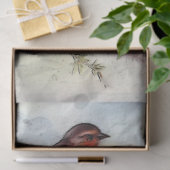 Papier Mousseline Robin Oiseaux Découpage Artistique Papier Tissu (Cadeau)