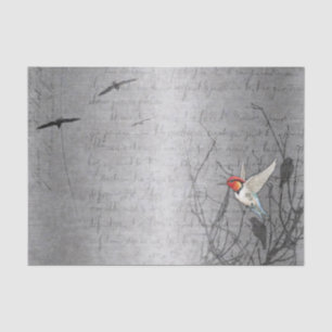 Papier Mousseline Robin prend le vol