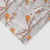Papier Mousseline Robins Dans La Neige (Détail)