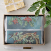 Papier Mousseline Robins de Noël avec découpage en fer à cheval (Cadeau)