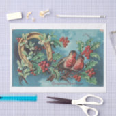 Papier Mousseline Robins de Noël avec découpage en fer à cheval (Artisanat)