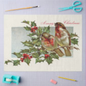 Papier Mousseline Robins vintages Et Mistletoe (Artisanat)