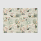 Papier Mousseline Robins vintages et voeux de Noël (Recto)