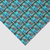 Papier Mousseline Robot de jouets rétro bleu sci fi galaxie nom pers (Détail)