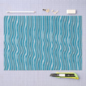 Papier Mousseline Robustes turquoise et blanc (Artisanat)