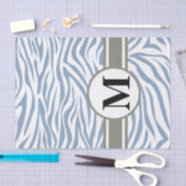 Papier Mousseline Rock Blue Safari Zebra avec monogramme (Artisanat)