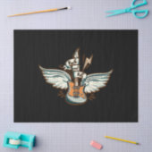 Papier Mousseline Rock & Roll Guitar Wings Musique (Artisanat)
