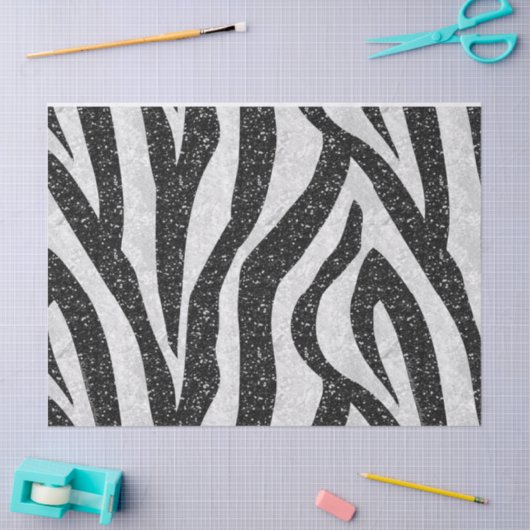 Papier Mousseline Rockabilly Zebra Imprimer Papier Tissu (Artisanat)