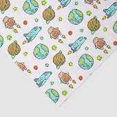 Papier Mousseline Rockets illustrées dans le Motif spatial (Détail)