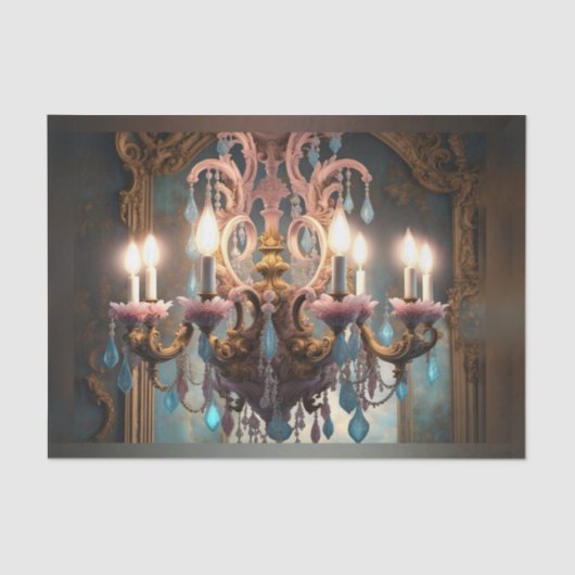 Papier Mousseline Rococo Chandelier Français 2 Papier de décolpage (Recto)