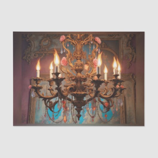 Papier Mousseline Rococo Chandelier français 3 papier décolpage (Recto)