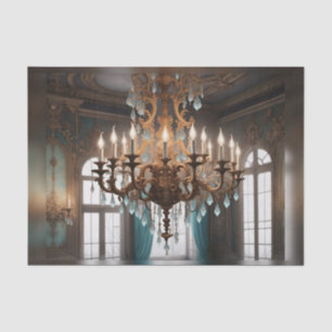 Papier Mousseline Rococo French Chandelier Découpage Papier 1