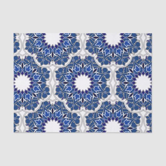 Papier Mousseline Rococo Indigo magnifique (Recto)