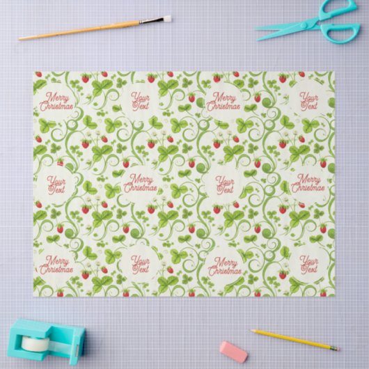 Papier Mousseline Rococo Revival Wild Strawberry & Clover Custom (Artisanat)