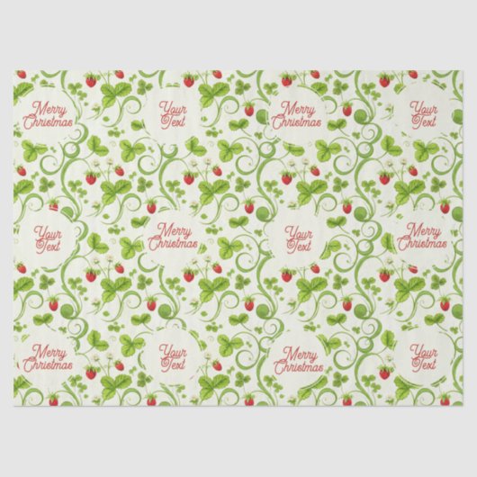 Papier Mousseline Rococo Revival Wild Strawberry & Clover Custom (Recto)