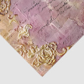 Papier Mousseline Rococo romantique Dusty Rose dentelle antique (Détail)