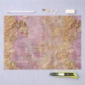 Papier Mousseline Rococo romantique Dusty Rose dentelle antique (Artisanat)