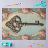 Papier Mousseline Rococo Skeleton Key Decoupage Paper - Antique (Artisanat)