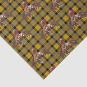 Papier Mousseline Rodeo Cowboy Sur Plaid