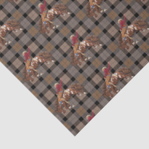 Papier Mousseline Rodeo Cowboy Sur Plaid