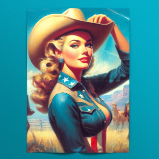 Papier Mousseline Rodeo Pin-up Vintage