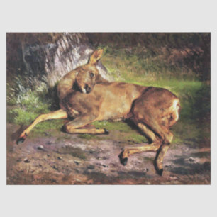 Papier Mousseline Roe Deer in the Forest (par Rosa Bonheur)