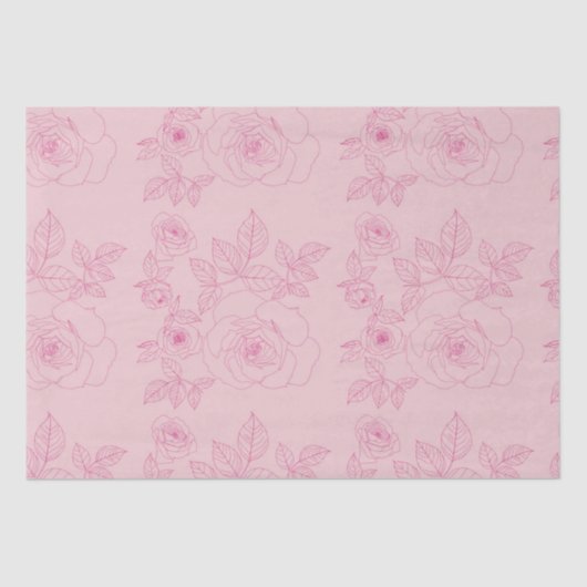 Papier Mousseline Roes rose (Recto)