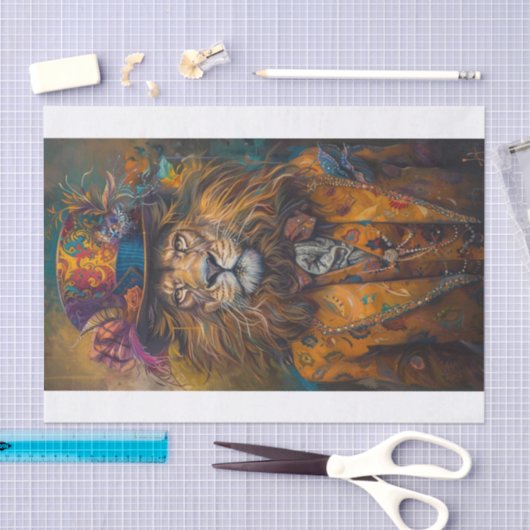 Papier Mousseline Roi de la Jungle10 (Artisanat)