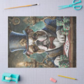Papier Mousseline Roi de la Table, Bulldog joue des cartesTissu Papi (Artisanat)