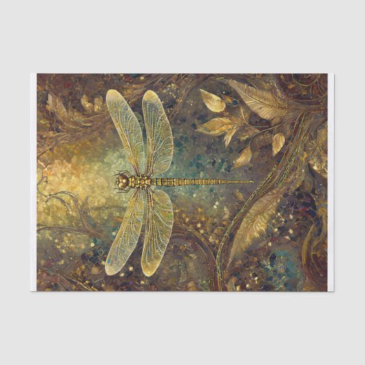 Papier Mousseline Roi d'été doré, Libellule arachnéenne (Recto)