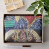 Papier Mousseline Roi magicien NEUROMANCER, Imaginaire bleu rouge (Cadeau)