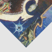 Papier Mousseline Roi magicien NEUROMANCER, Imaginaire bleu rouge (Détail)