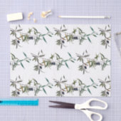 Papier Mousseline Rôle calme avec aquarelle de branche d'olivier (Artisanat)