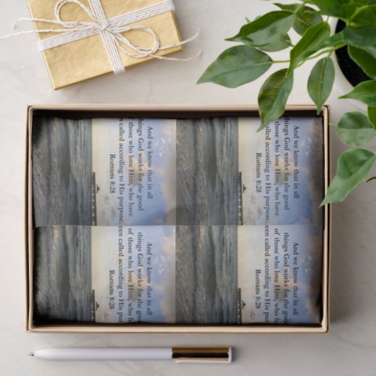 PAPIER MOUSSELINE ROMAINS 8:28 BIBLE (Cadeau)