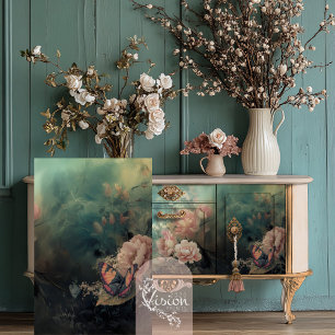 Papier Mousseline Romance de jardin, papillon et floral