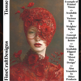 Papier Mousseline Romance Sombre Masque de Dentelle Rouge Femme CW7R