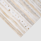 Papier Mousseline Romantic Blush Pink Cream Cream Hearts Stripes (Détail)